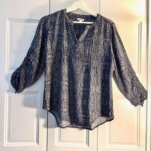 Like New - Westport Womens 3/4 length sleeve top blue, Small
